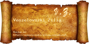 Veszelovszki Zilia névjegykártya